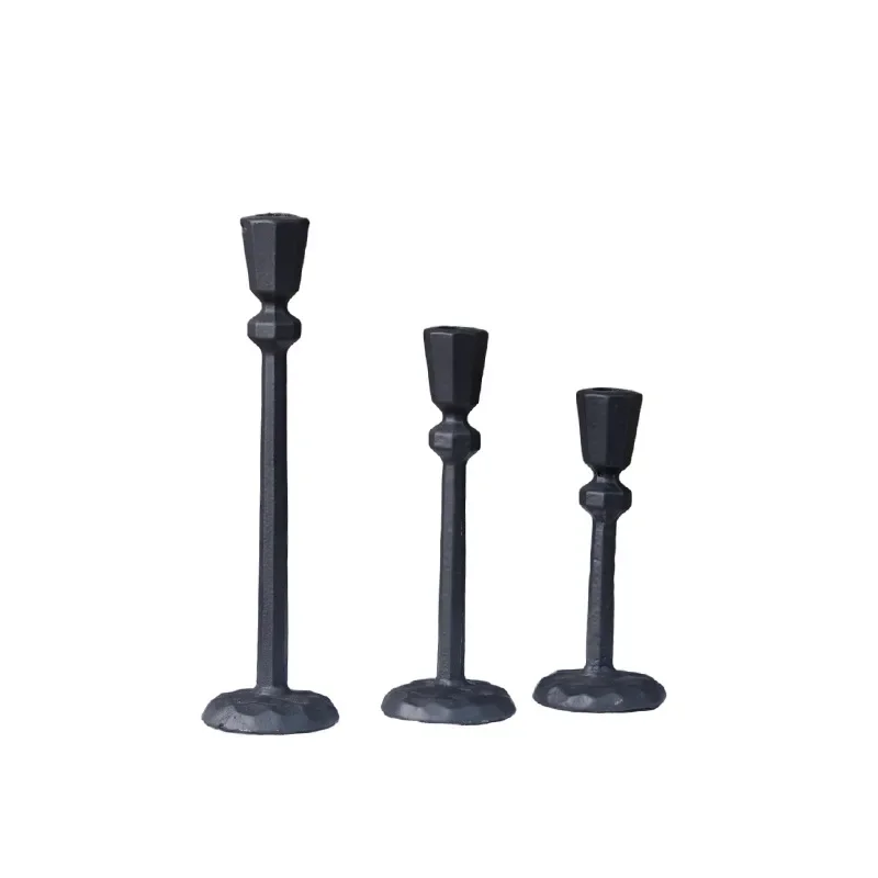 creative cast iron candle holder three-piece set of simple metal candle holder decorative ornaments household entrance