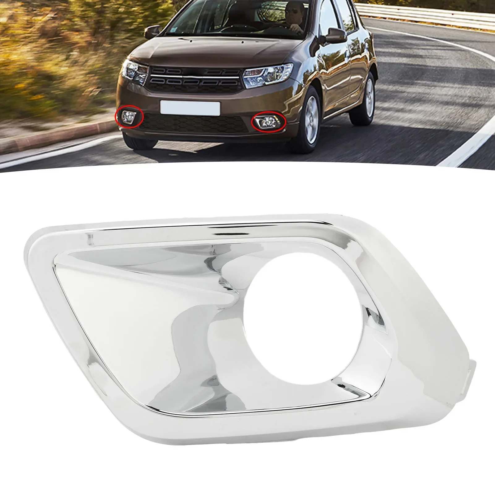 

Fog Light Cover Chrome Fog Lamp Bezel ABS OEM 261A30853R 261A20031R For Dacia Sandero MK2 Facelift 2017-2020 Replacement