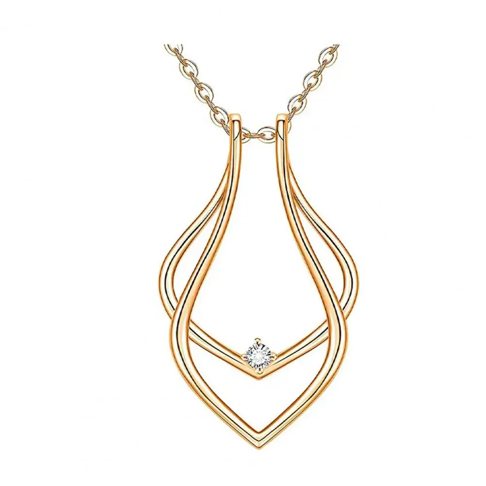Women Wedding Gift Necklace Elegant Women's Ring Holder Pendant Necklace Adjustable Length Jewelry Keeper for Wedding for Wife