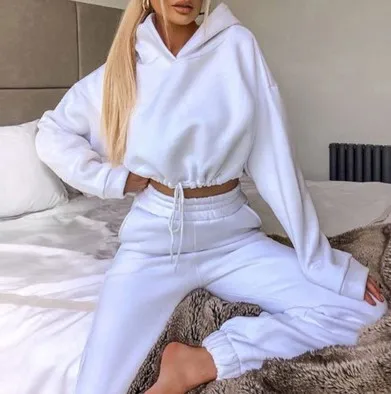 Autunno Inverno ular New Faion Long Sve Spor Felpa con cappuccio casual da donna Set da due pezzi Comodo jeans in denim elasticizzato traspirante