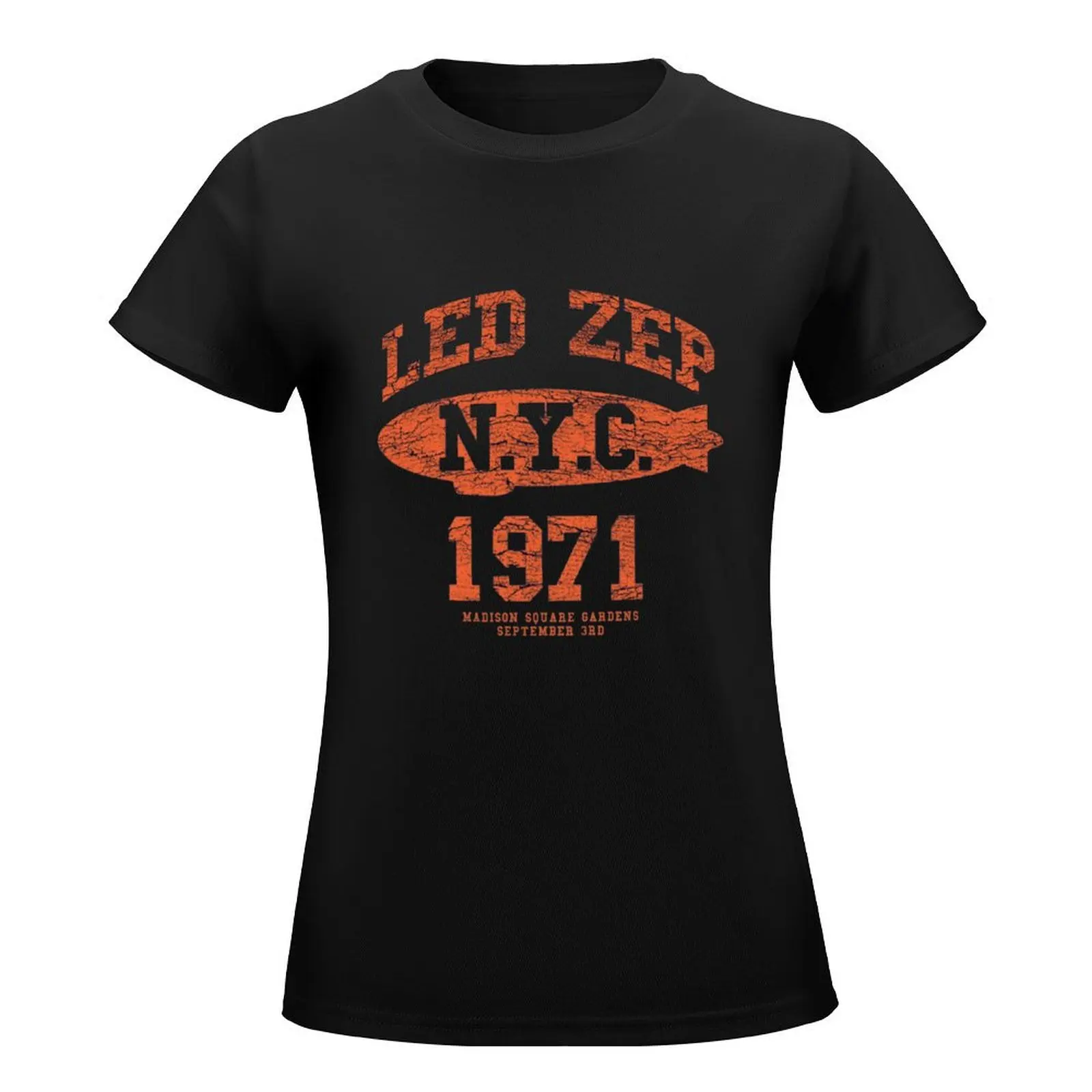 Rare vintage Led Zep NYC 1971 concert T-Shirt korean fashion tops shirts graphic tees graphics black t-shirts for Women