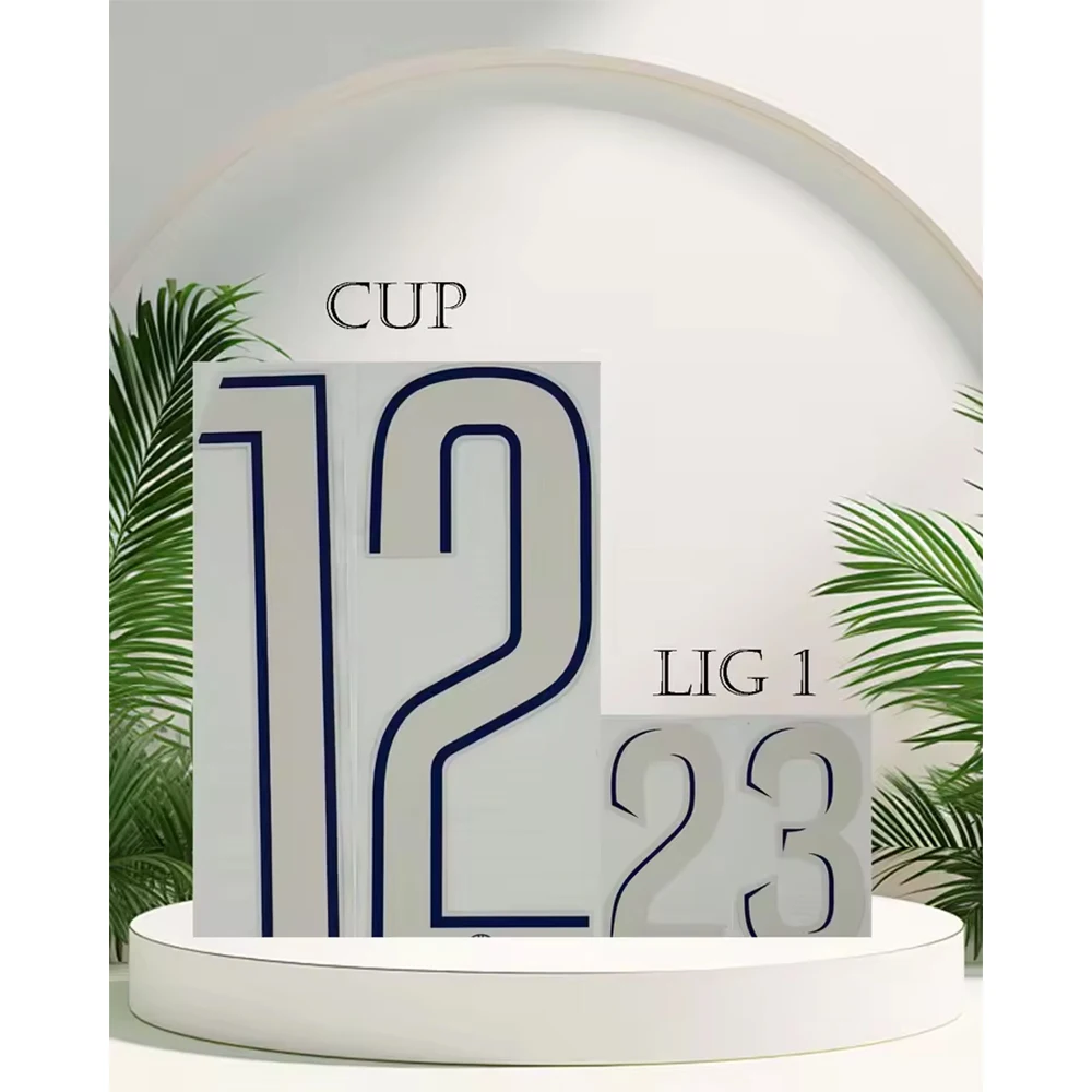 

2024 - 2025 season Paris Champions League home jersey number font printing, heat - pressed patches and badges