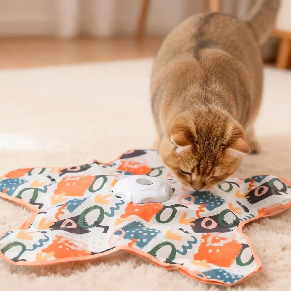 Auto-Rotating Disc Cat Hide and Seek Motion Sensing Touch Activated Interactive Cat Teasing Stick Self-Entertainment