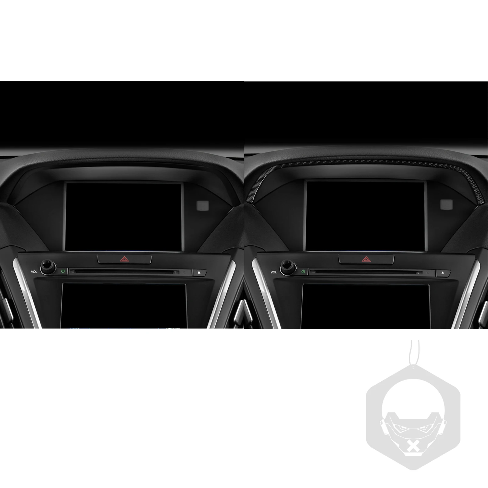 For Acura MDX 2014-2020 Real Carbon Fiber Sticker Central Screen Upper Panel Cover strip Car Accessories Interior decorative