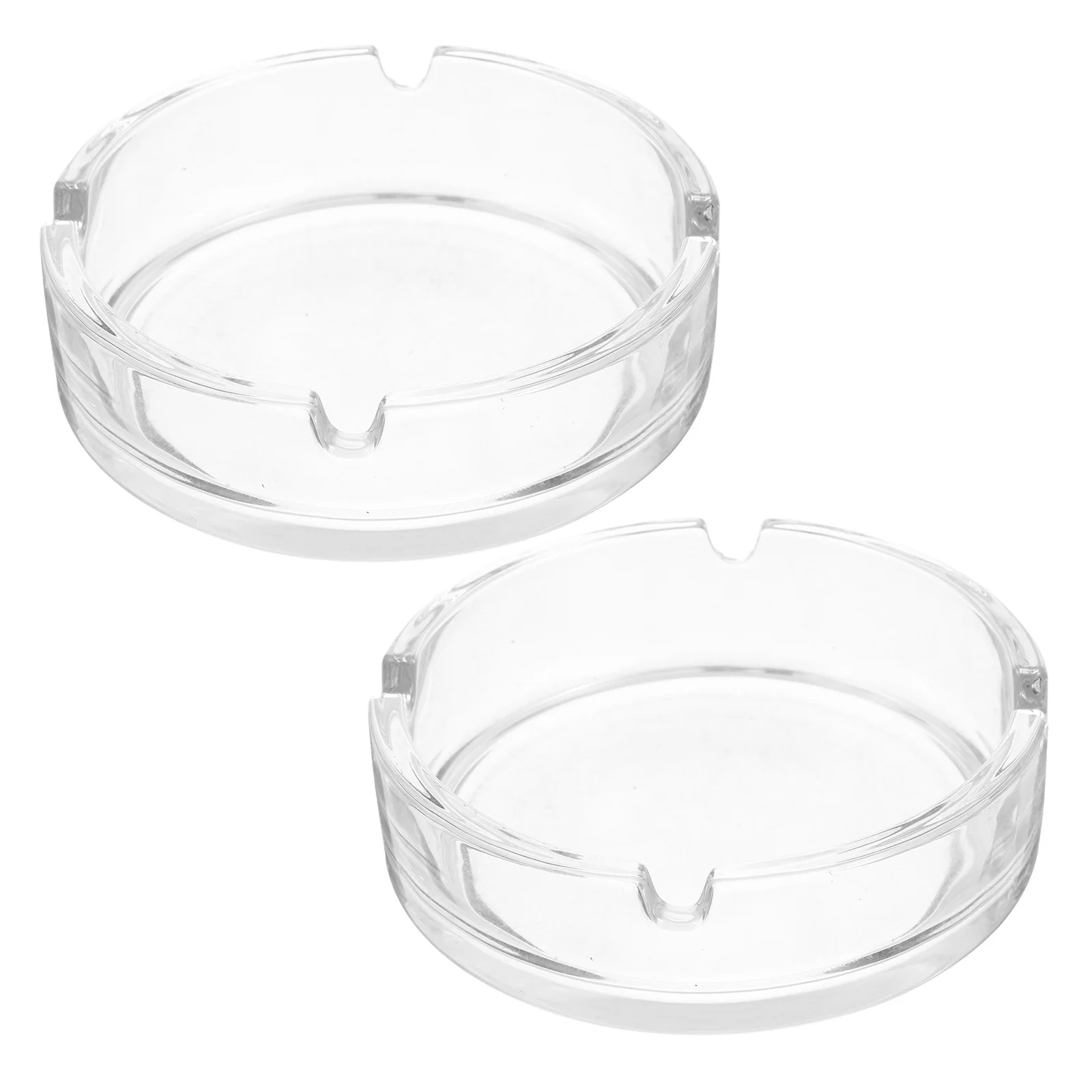 

2 Pcs Ashtray for Indoor Use Crystal Heavy Glass Creative Tabletop Decoration Outdoor