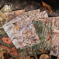 JIANWU 30 Sheets Nature Canvas Series Vintage Plant Pattern Collage Material Paper Creative DIY Junk Journal Stationery