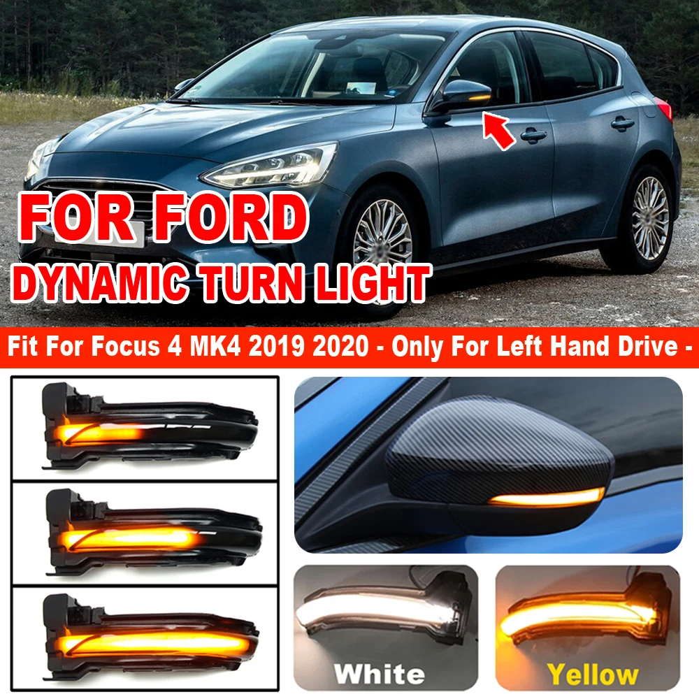 Dynamic Blinker For Ford Focus 4 MK4 Flowing LED Turn Signal Light Side Lamp 2018 2019 2020 LHD 1 Pair Arrow