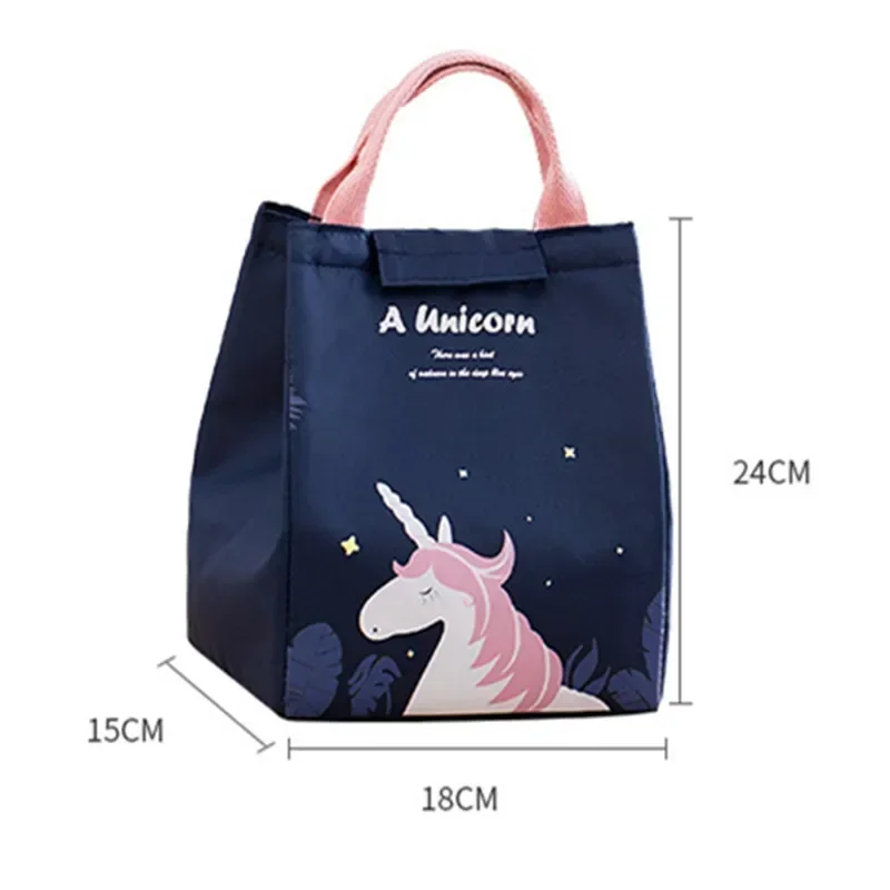 1 Pc Cartoon Lunch Bag Women Fresh Cooler Bags Waterproof Portable Zipper Thermal Oxford Lunch Box Tote Food Bags