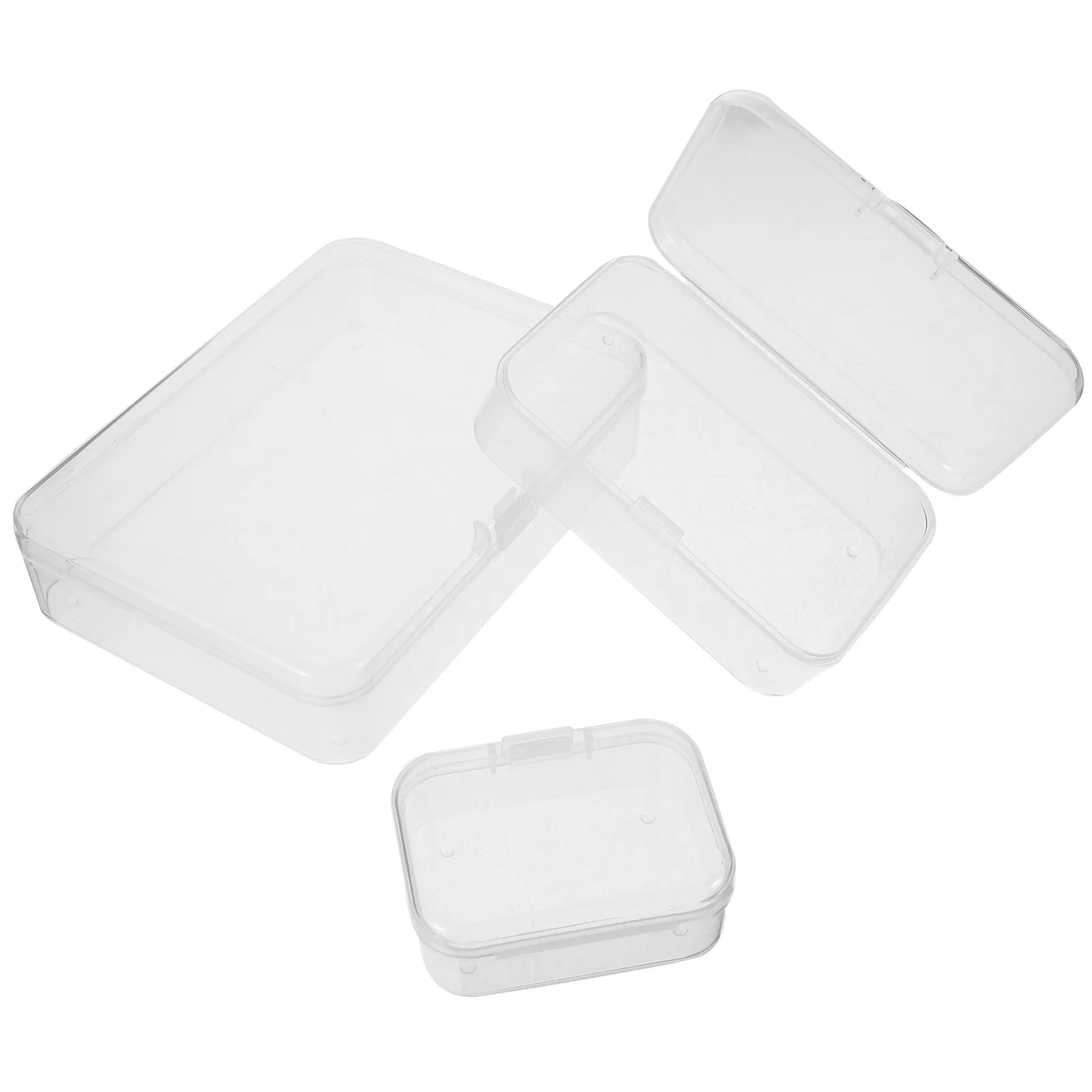 

Boxes with Lids Storage Crate Plastic Manicure Lidded Bins Transparent Containers