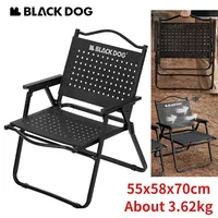 Naturehike BLACKDOG Kermit Chair Outdoor Folding Fishing Chair Carbon Steel PP Breathable Moon Armchair Picnic Camping Equipment