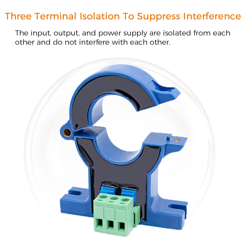 DC Hall Current Transmitter DC0-500A Current Transformer 4-20mA 0-20mA 0-5V 10V Output Open-Close Perforate Current Transmitter