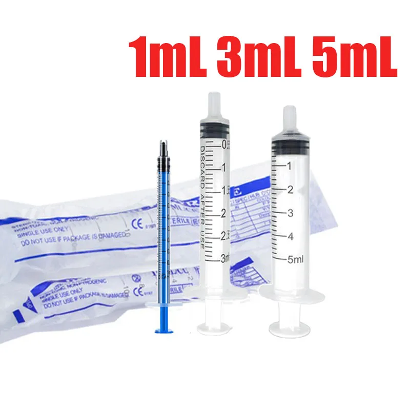 

10-100Pcs 1ML 3ML 5ML Small Syringe Without Needles Analyze Disposable Nutrient Plastic Syring Injectors Ink Pets Feeding Tool
