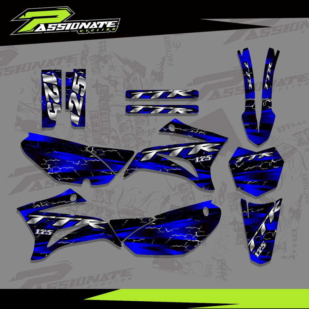

For YAMAHA TTR 125 TTR125 2008-2023 Full Graphics Decals Stickers Motorcycle Background Custom Number Name
