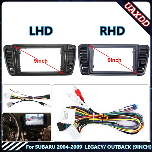 Para SUBARU 2004-2009 LEGACY OUTBACK 9 pulgadas Radio de coche Android DVD pantalla de audio estéreo reproductor de vídeo multimedia cables marco de arnés