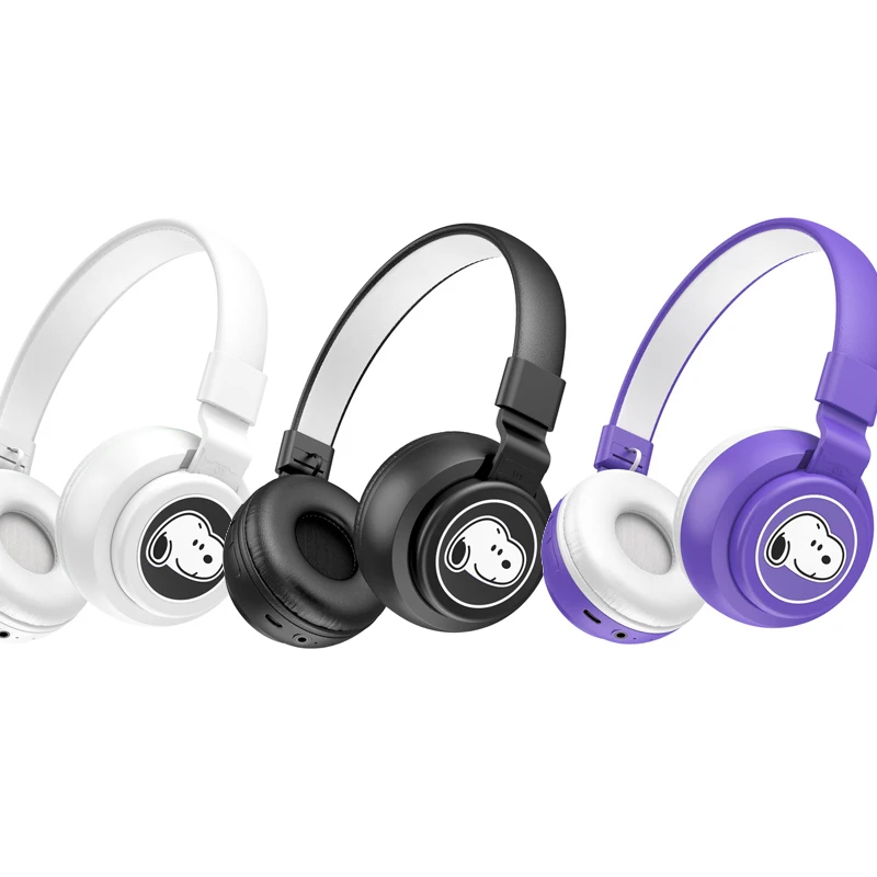 

Snoopy Wireless Headphones Bluetooth 5.0 Anime Stereo Headset Music Sports Overhead Earphone with Mic for Smart Phone PC Tablet