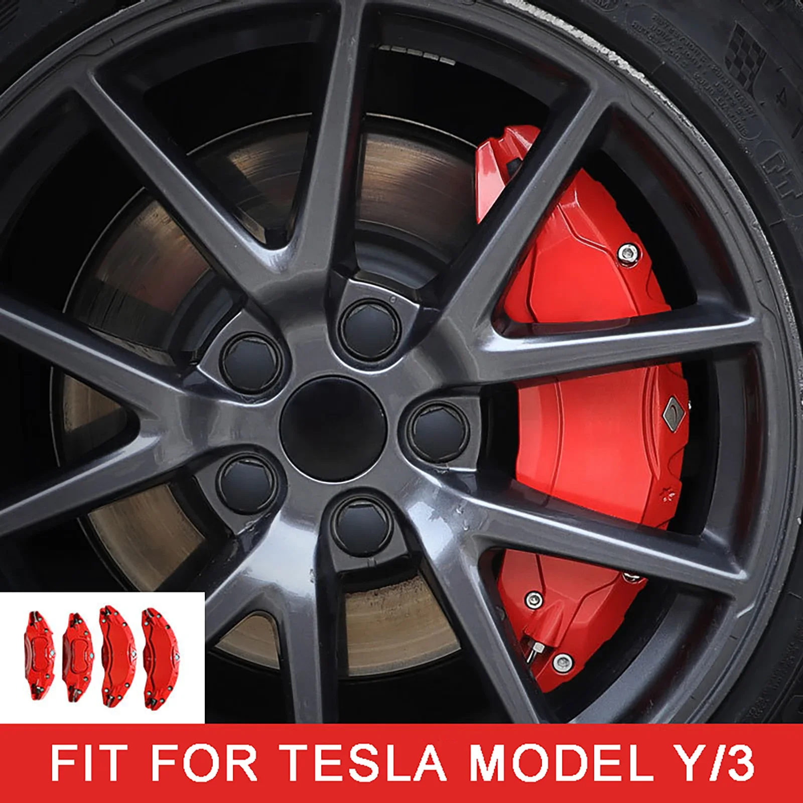 

For Tesla Model 3/Y 2021-2023 18-20 inch Wheel Hub Brake Caliper Covers Aluminum Alloy Car Modification Accessories