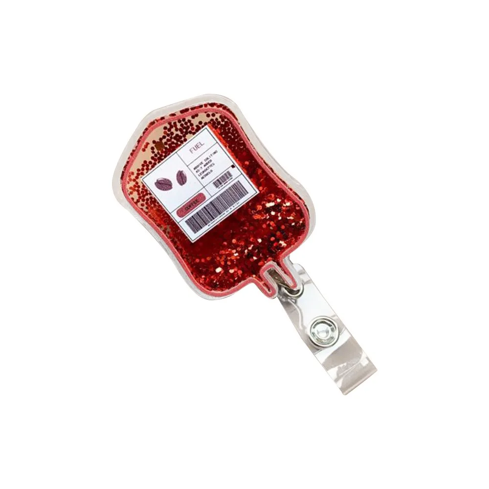 

Fashion Glitter ID Badge Reels Lanyard Retractable Name Tag Holder Blood Bag ID Badge Clip