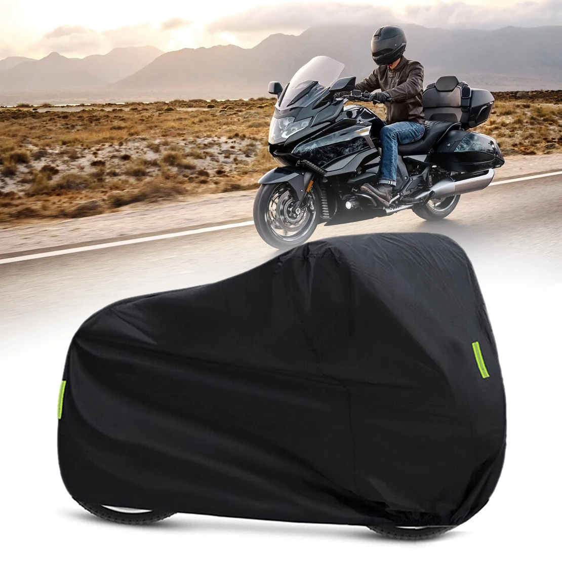 

4XL Black Motorcycle Oxford Cloth Cover Protector Waterproof for Heavy Duty Winter Outside Snowproof Dustproof Sunproof