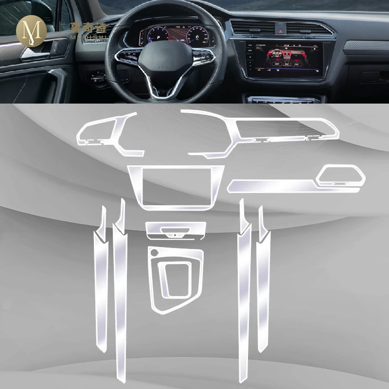 For Volkswagen Tiguan 2021-2023 Car Interior Center console Transparent TPU Protective film Anti-scratc Repair film Accessories