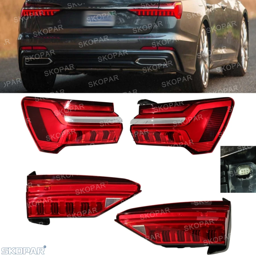 For Audi A6 C8 LHD 2019 2020 2021 2022 2023 2024 2025 6 Pin LED Tail Light Rear Brake Lamp Car Accessories 4K5945223 4K5945094