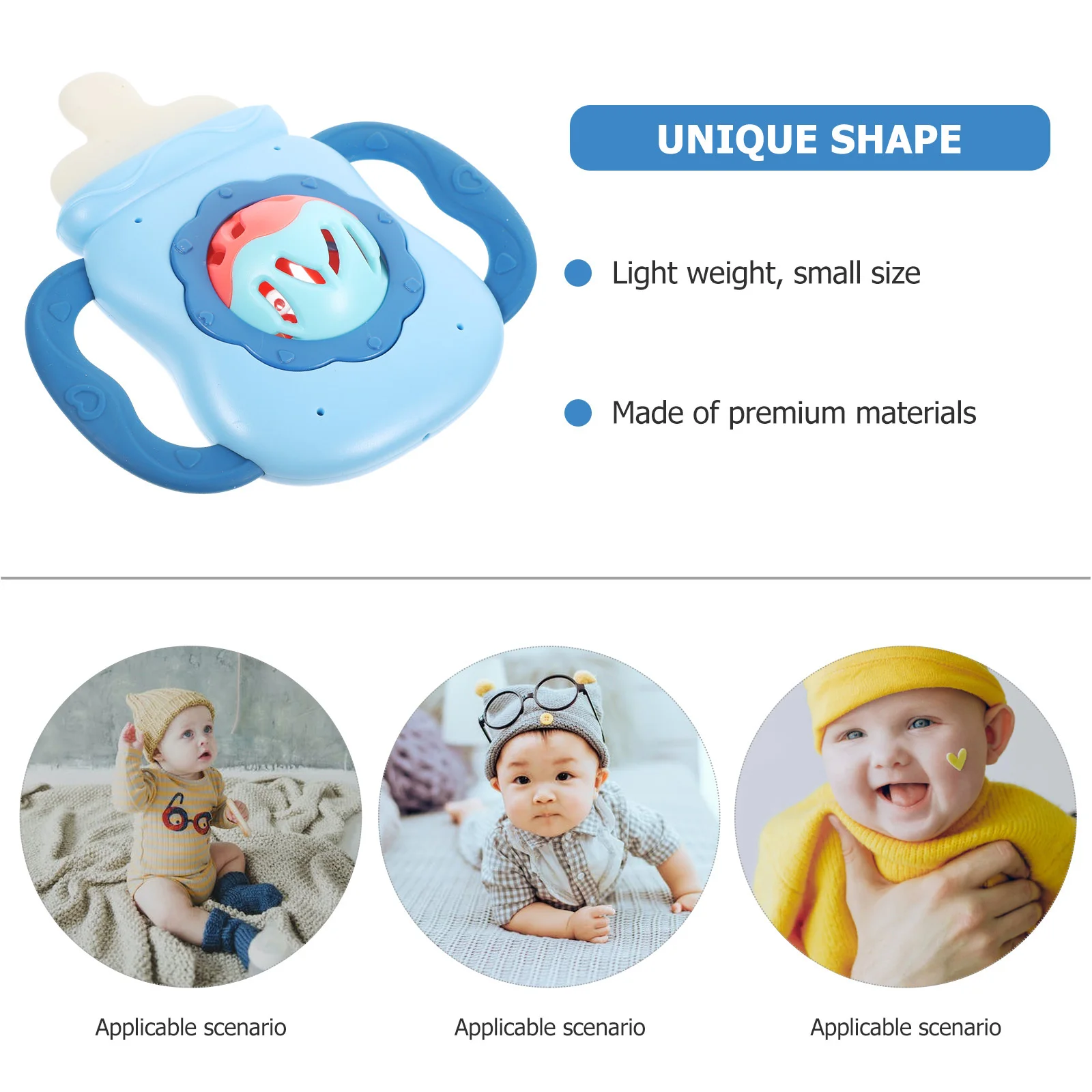 Premium tandjesrammelaar vroege onderwijs zuigflessen vorm schudden muzikale rammelaars baby peuter babyrammelaars