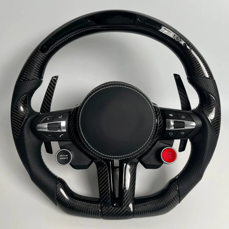 LED Perforated Leather Forged Carbon Steering Wheel For BMW F20 F22 F30 F32 F34 F36 F80 M3 F10 F11 F82 M4 F15 X5 F25 X3 F26 view 4