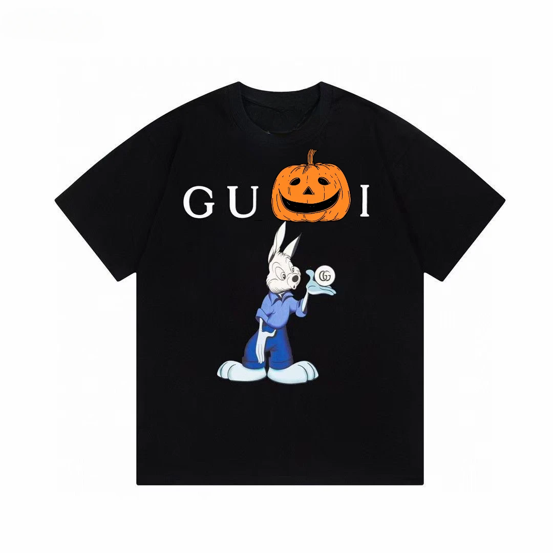 2025 T-shirt top Y2K stampata in puro cotone di marca di lusso T-shirt top da uomo e da donna casual stile semplice di base girocollo di grandi dimensioni