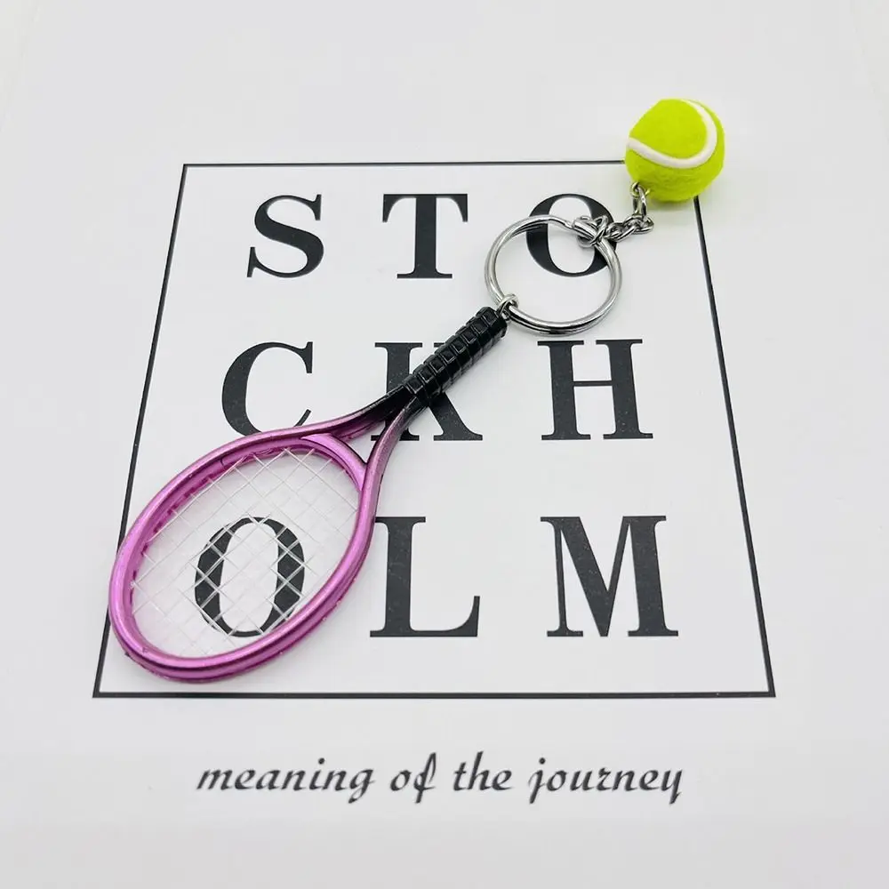 هدية الديكور التنس كيرينغ حلية شخصية كرة التنس المفاتيح DIY بها بنفسك اليدوية مضرب كيرينغ #3