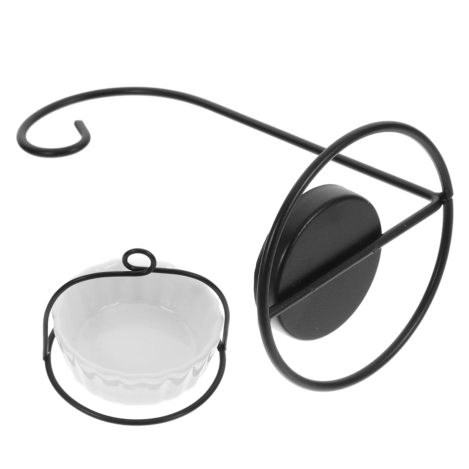 

Ceramic Essential Oil Burner Aromatherapy Wax Melt Burner with Iron Stand Home Scented Wax Warmer Oil Burners Incense Burners