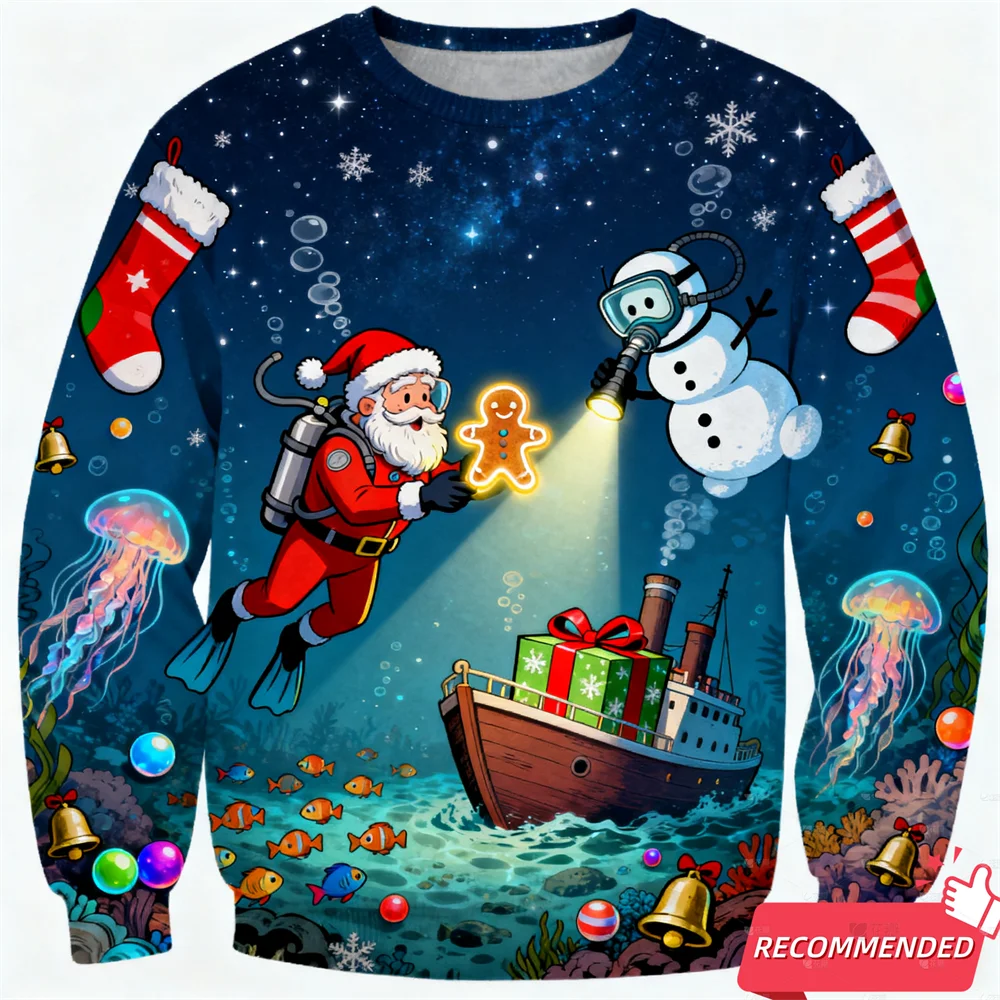 جديد الغوص سانتا كلوز جولة الرقبة هوديس للرجال العصرية الرجال عيد الميلاد نمط البلوز الخريف الشتاء بلايز عادية رجل الملابس
