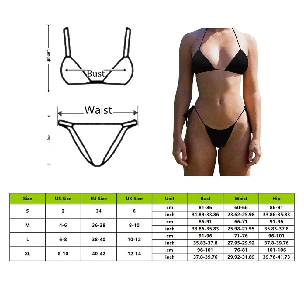 Sexy Bikini Women Split Swimsuit Push-Up Bra Bikini Set 2 Piece Solid Swimwear Bathing Suit Swimming Suits Removable Chest Pad