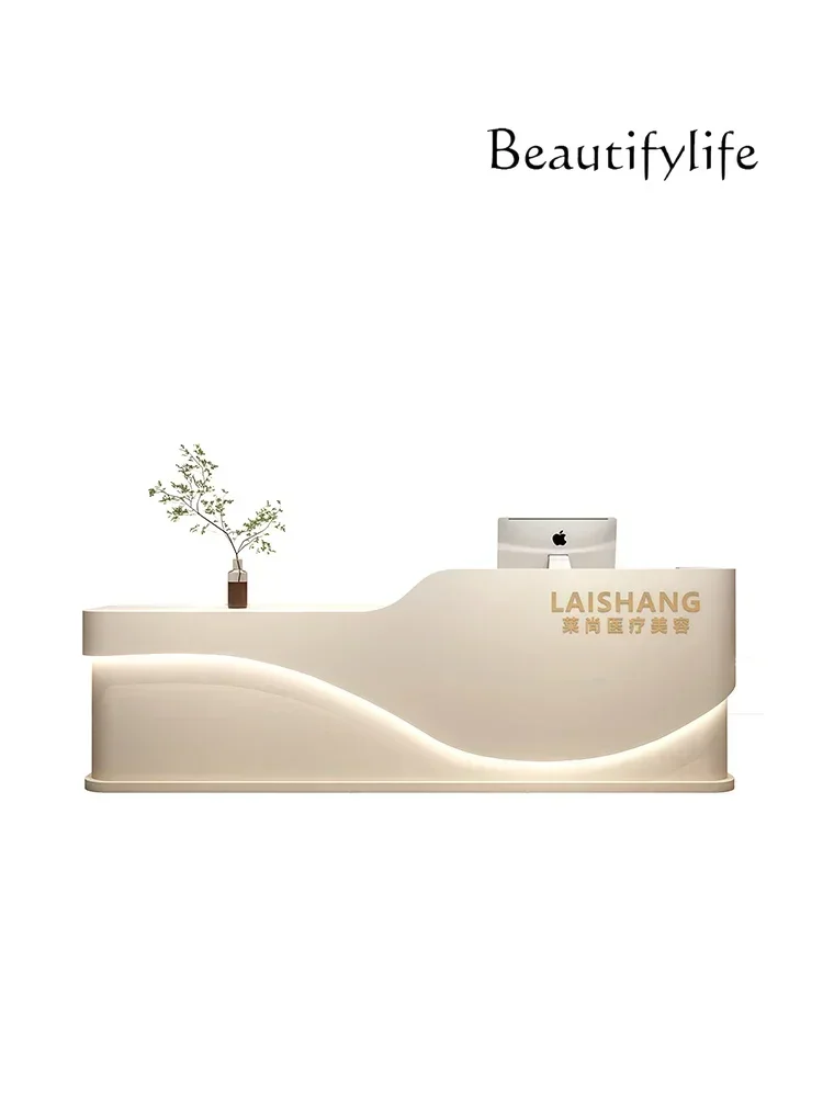 X Simple Beauty Salon Cashier Desk Hair Salon Paint Front Desk Clothing Store Clinic Reception Desk