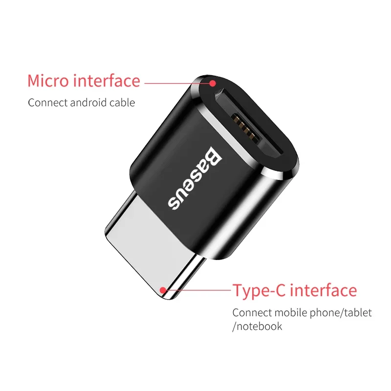 Baseus USB Type C OTG Adapter C Male To Micro USB Female Cable Converters For Macbook Samsung S10 Huawei USB To Type-c OTG