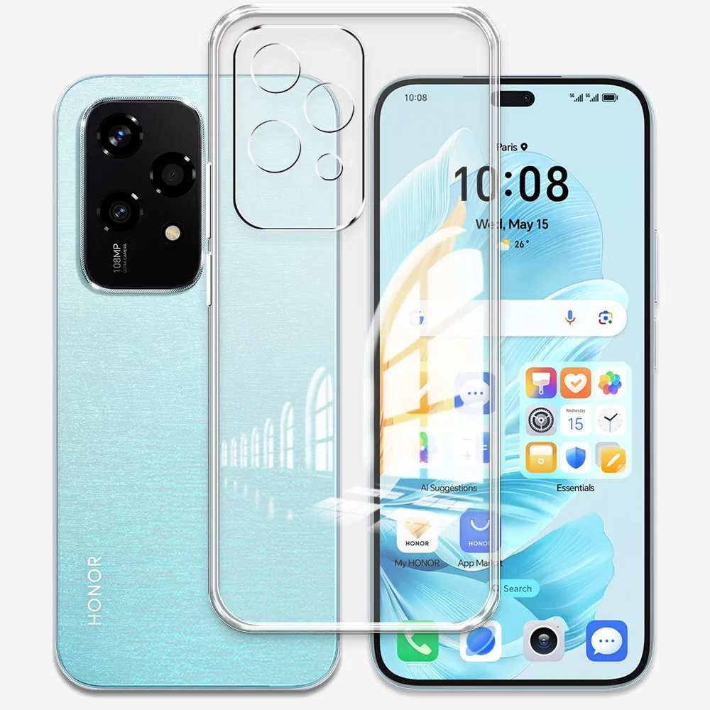 Para Honor 200 Lite Fundas de silicona suave transparente Funda protectora para Honor200 Lite Funda de teléfono en Honor 200 Lite 5G 200Lite Coque