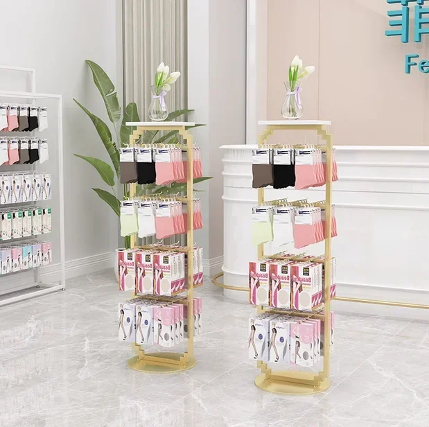 Durable Sock rack display rack, store landing, island rack, underwear, stockings box display rack, multifunctional jewelry rack