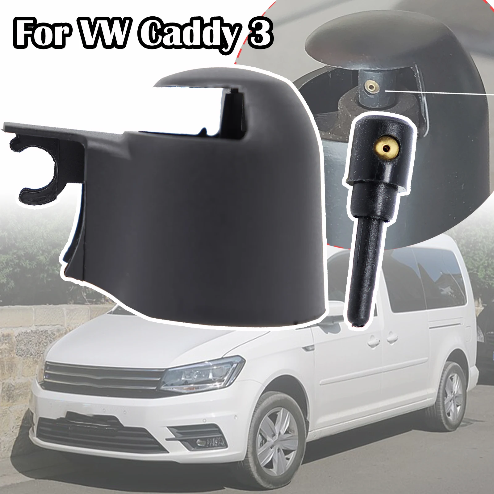 

For VW Caddy 3 2K Rear Windshield Window Wiper Arm Rocker Bolt Cover Cap Washer Jet Nozzle 2004 2005 2006 2007 2008 2009 - 2017