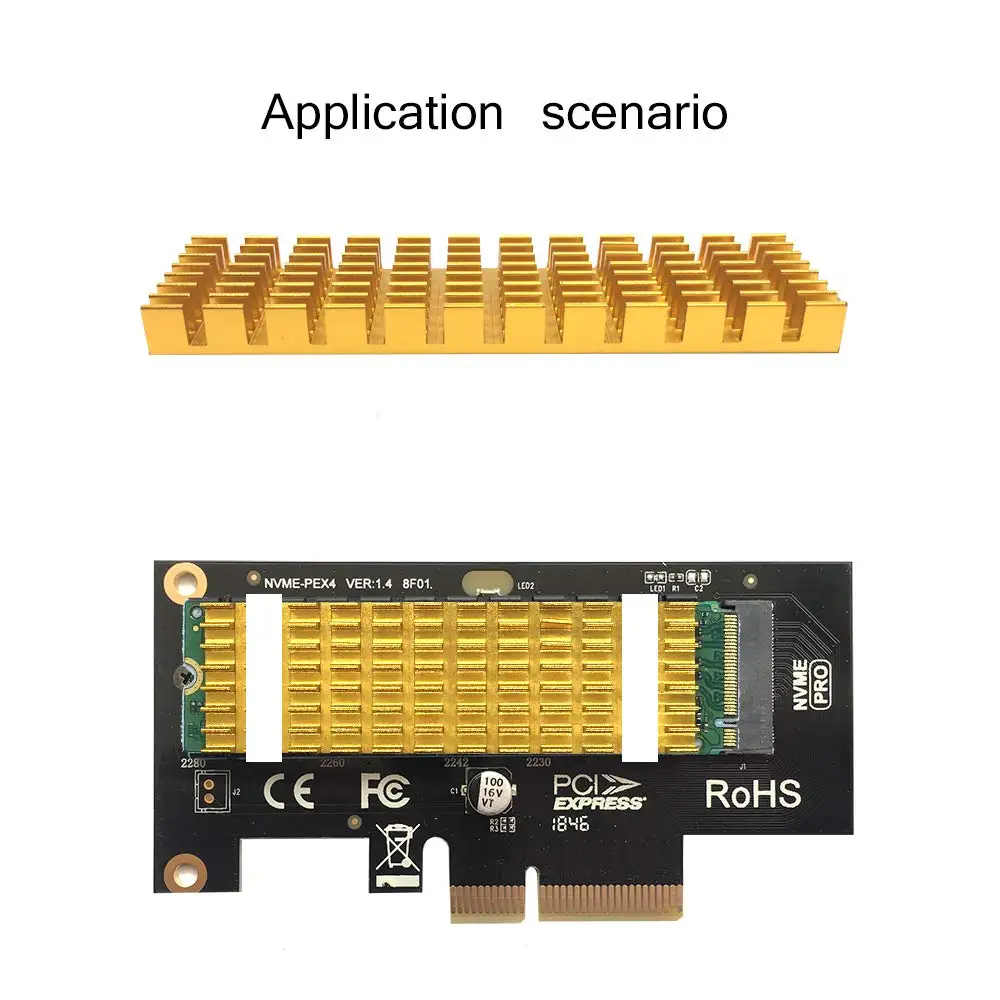 خافضات حرارة من الألومنيوم 10 قطعة لـ PCIe NVMe M.2 2280 SSD مع وسادة حرارية من السيليكون ، لتقوم بها بنفسك الكمبيوتر المحمول تبريد الذاكرة زعنفة Radiatio