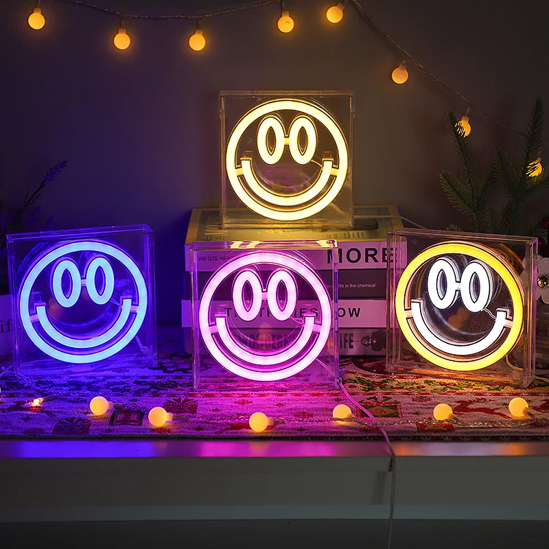 

Smile Face Neon Sign USB LED Light Home Neon Light Party Bar Gaming Room Bedroom Decoration personnalisé Gift Night Light