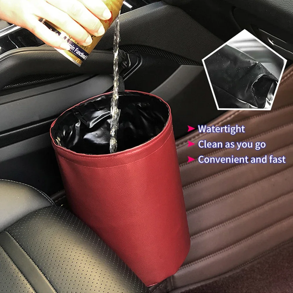 

Foldable Car Trash Bin Portable Garbage Can Box Storage Bucket Waterproof Bag Waste Basket Car Trash Auto Interior Accessories