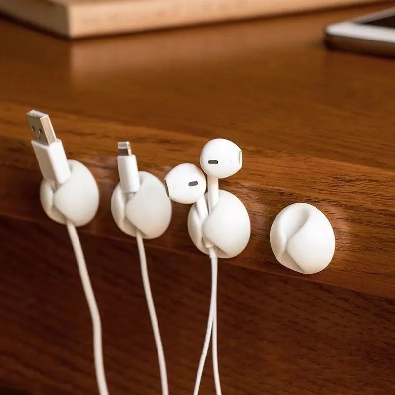 

10Pcs Data cable storage and sorting buckle desktop data cable clamp office and car charging accessories cable management