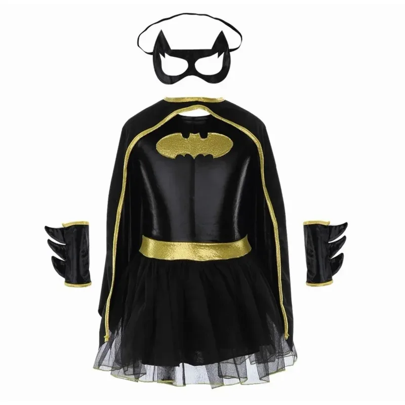 Kinderen Meisjes Bat man Batgirl Fancy Dress Tutu Superheld Cosplay Halloween Kostuum Outfits Comic Maskerade Avond Super man