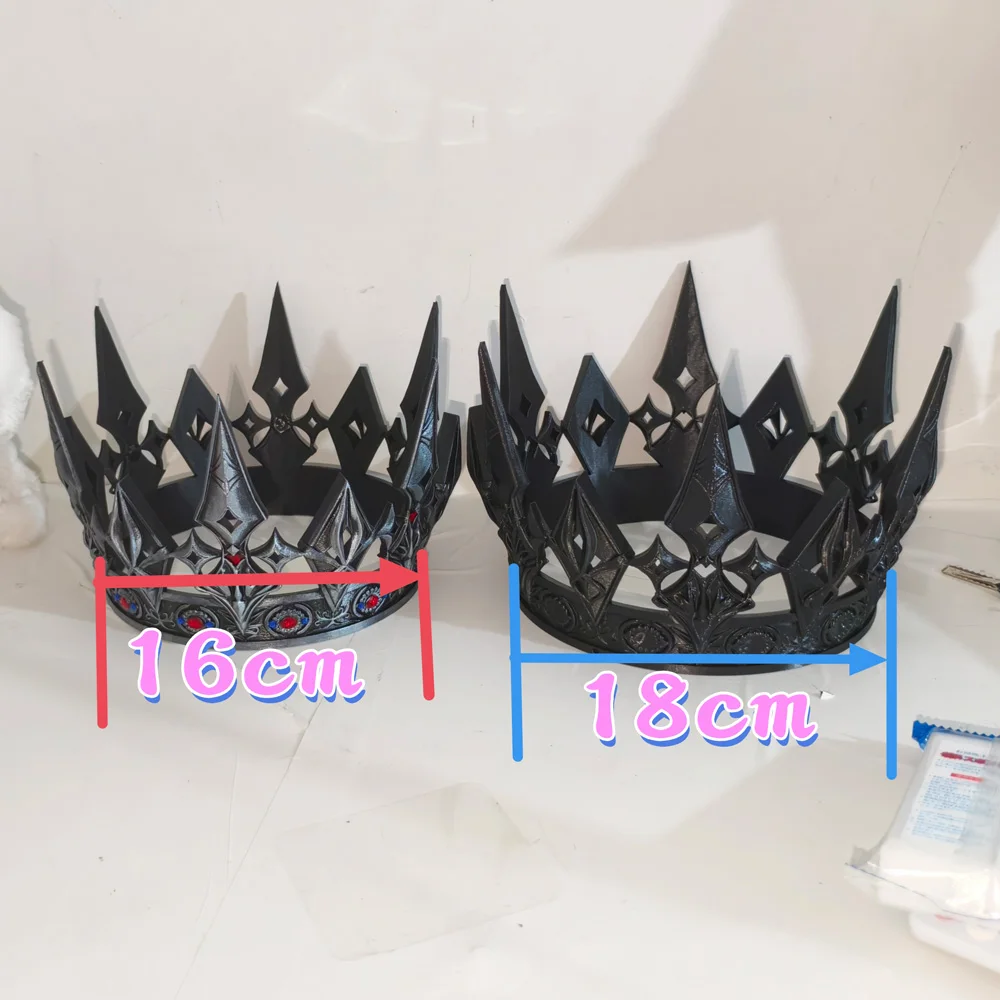 الحب والمساحة العميقة Xavier ملك داركنايت الملك شعر مستعار تأثيري وتاج الرجال النساء كرنفال هالوين حفلة لعب الأدوار الدعائم #4