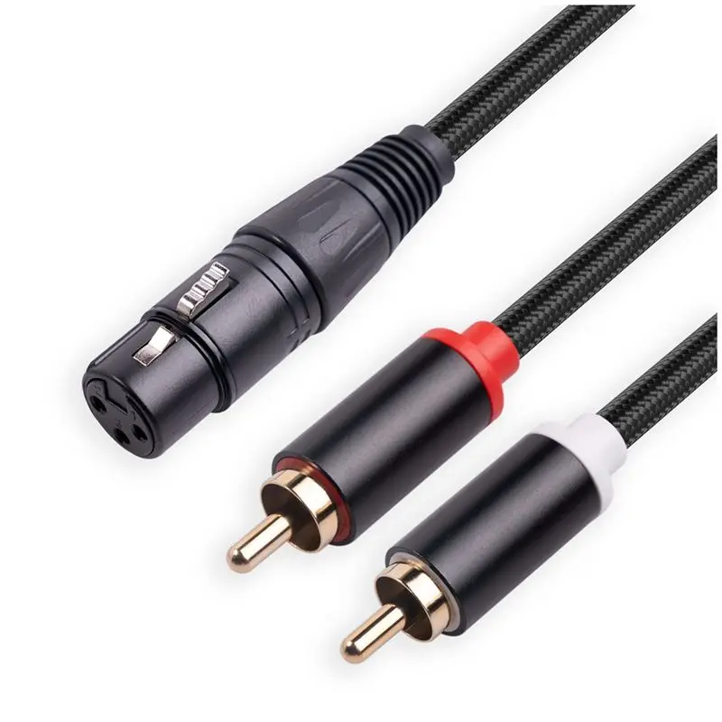 A14G 3 Pin XLR Female to Dual Male Y Splitter Cable,Mixer Amplifier Audio Cable,Stereo Audio Interconnect Cable, 2 Meter