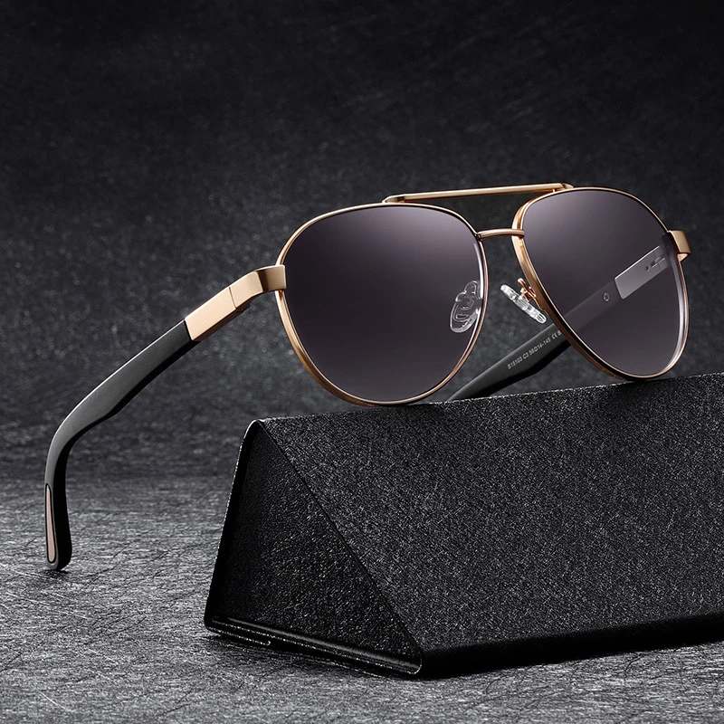 

Rectangle Sunglasses For Men Women, Metal Aviation Sun Glasses Polarized UV400, Oversized Shades Double-Bridge Eyewear