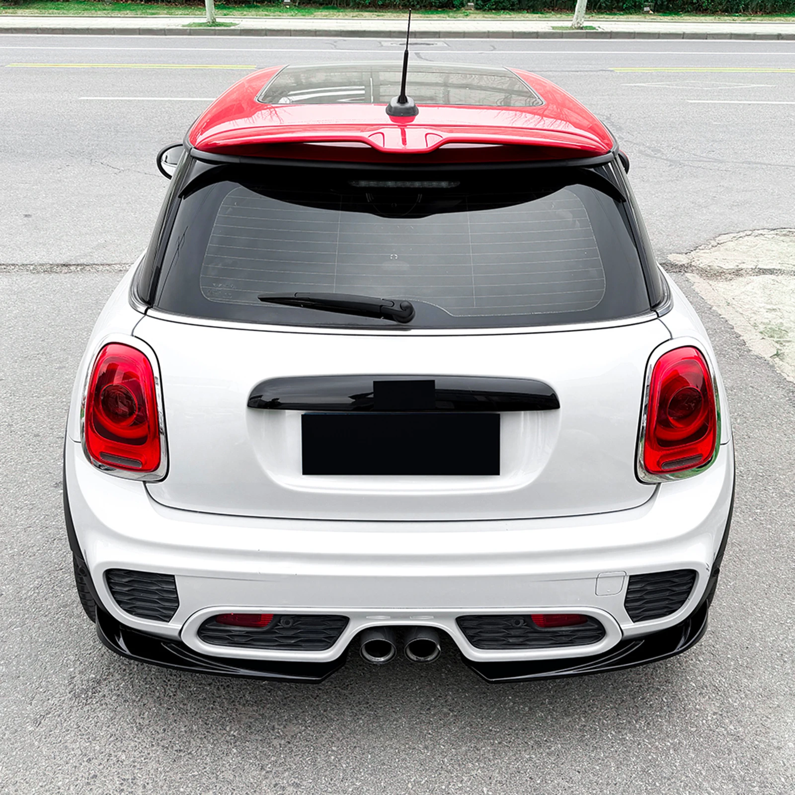 

For Mini Cooper F55 F56 F57 JCW 2014-2021 Rear Bumper Diffuser Spoiler Cover Lip Carbon Fiber Look/Gloss Black Splitter Guard