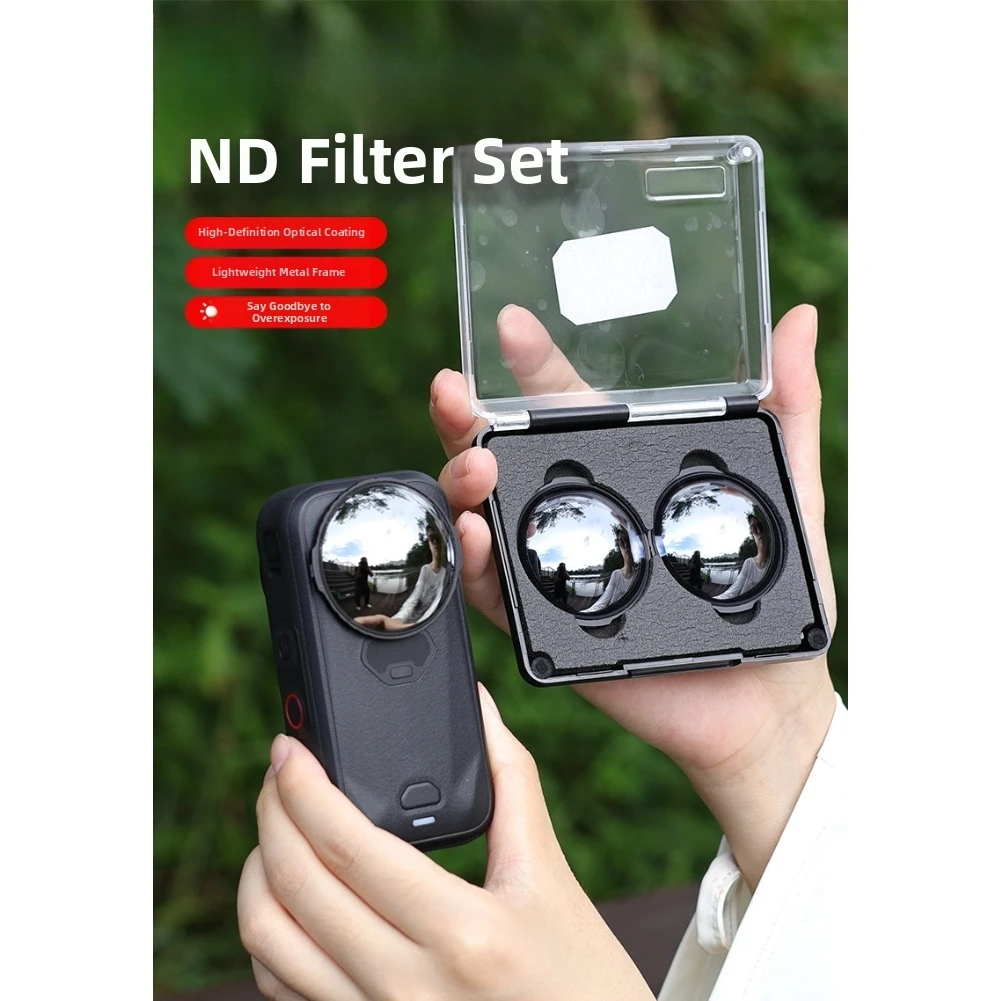1 Pair Optical Glass ND Filter For Insta360 X6  Action Camera Neutral Density Lens Accessory Motion Blurs Control ND16 / 32 / 64