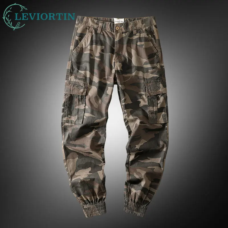 

Urban Styles Men's Camouflage Work Pants Multi-Pocket Relaxed Fit Elastic Waist Outdoor Hiking Joggers Trousers For Men
