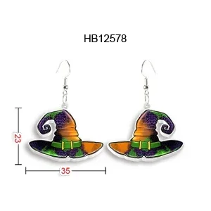 Acrylic Halloween Pumpkins Earrings Big Long Dangle Drop Unique North America Animal Jewelry For Women Girls Kid Gift