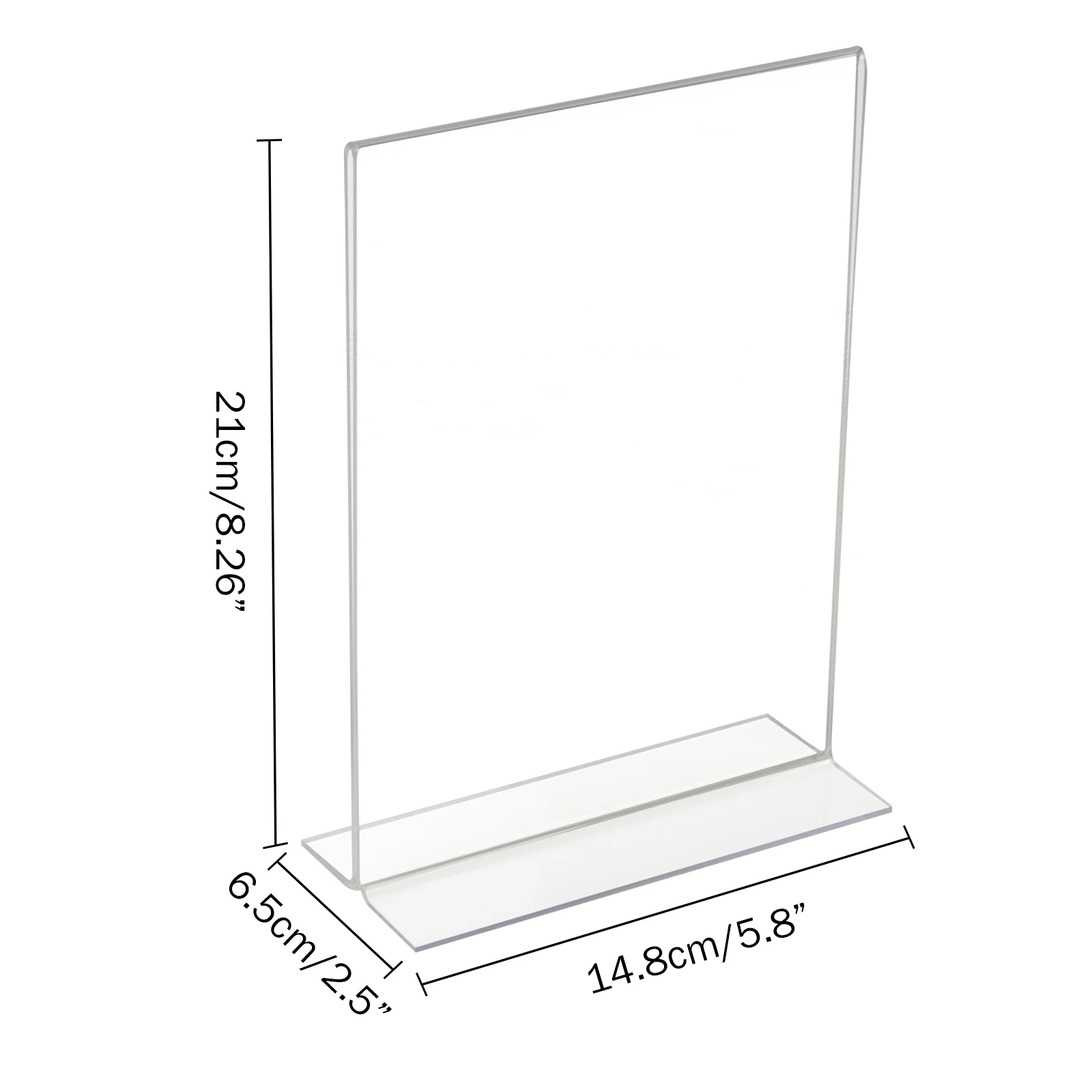 24pcs Vertical Type A4 8.5*11 Size T Shape Acrylic  Price Tag Sign Display Holder for Menu, Table Board Sign Stand Holder