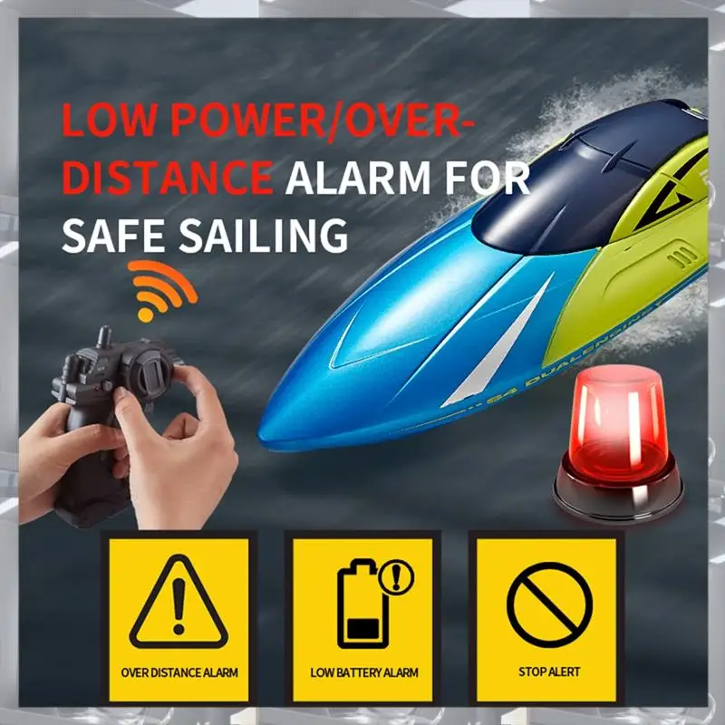 A84F-2.4G محرك الدفة المزدوج مقاوم للماء قارب عالي السرعة هدية للأطفال نموذج سفينة التحكم عن بعد متينة باللون الأحمر